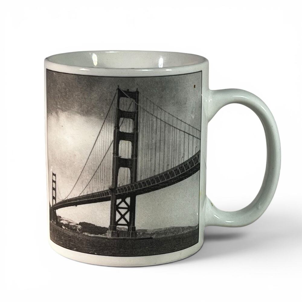 Discovery Channel San Francisco Golden Gate Bridge Coffee Mug Black White Scenic